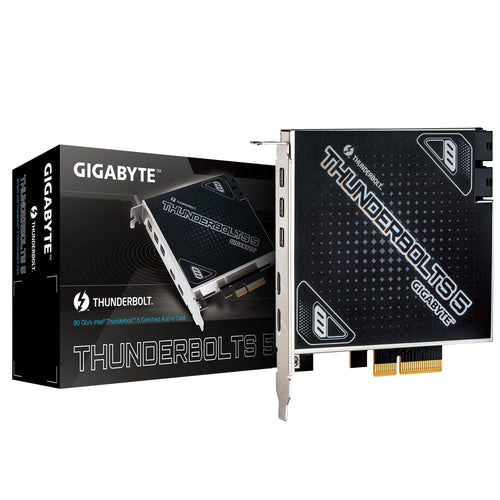 Gigabyte (LS) Gigabyte CARD THUNDERBOLTS 5 1.0 add-in card, Intel® JHL9580 Thunderbolt™ 5 controller, Dual Thunderbolt™ 5 Por