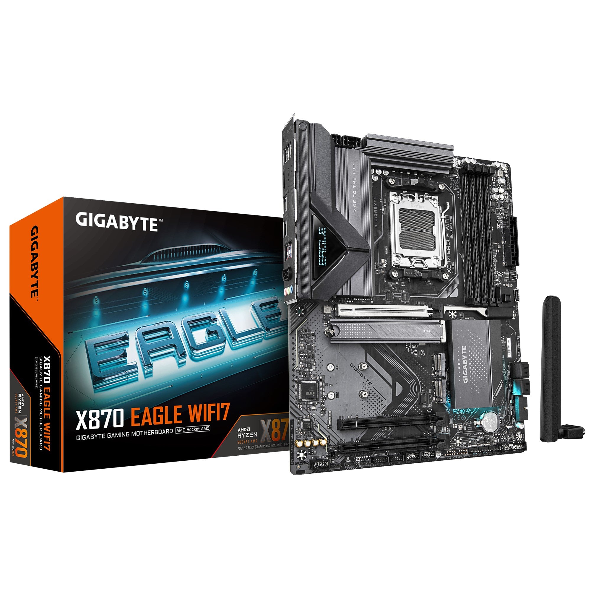 Gigabyte (LS) Gigabyte X870 EAGLE WIFI7 AMD AM5 ATX Motherboard 4x DDR5~256GB,3x PCIe x16, 3x M.2, 4x SATA 6, 4x USB 3.2, 4x 