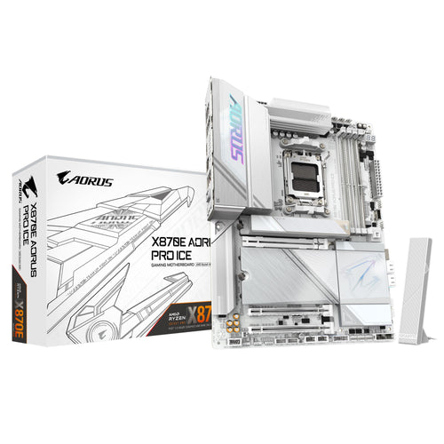 Gigabyte (LS) Gigabyte X870E AORUS PRO ICE AMD AM5 ATX Motherboard 4x DDR5~256GB,3x PCIe x16, 4x M.2, 4x SATA 6,7x USB 3.2, 2