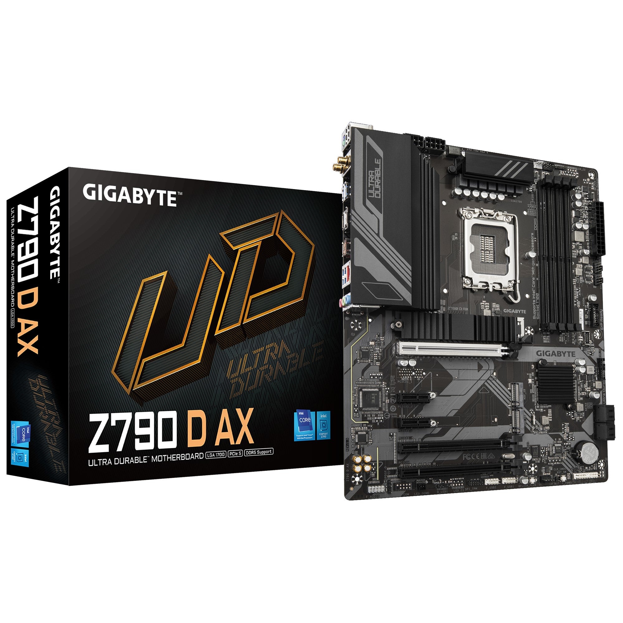 Gigabyte (LS) Gigabyte Z790 D AX  Intel LGA 1700 ATX Motherboard, 4x DDR5 ~192GB, 2x PCI-E x16, 3x M.2, 4x SATA,  6x USB 3.2,