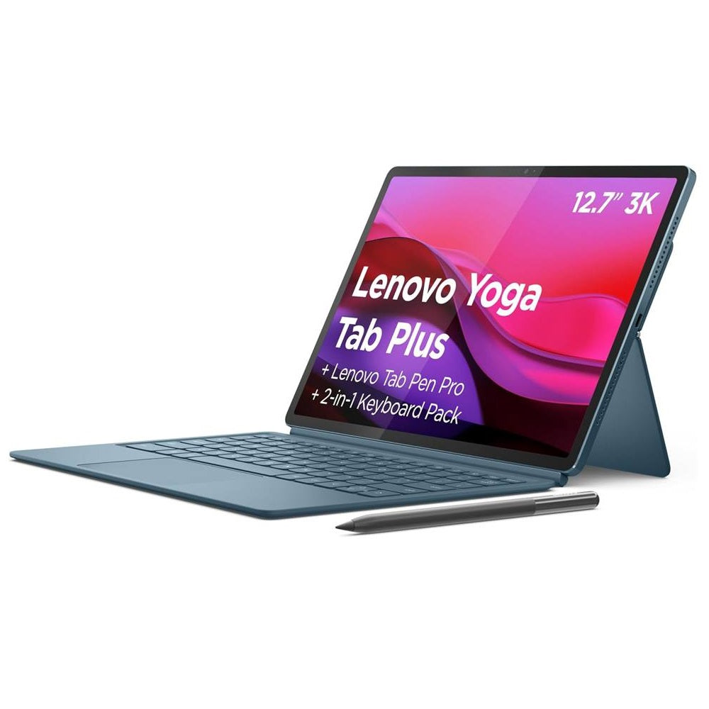 Lenovo Yoga Tab Plus AI Wi-Fi 12.7" 16GB/512GB with Keyboard  Pen - Tidal Teal(ZAEG0045AU)*AU STOCK*, 13MP/13MP, Android, 10200mAh, 1 Year Warranty