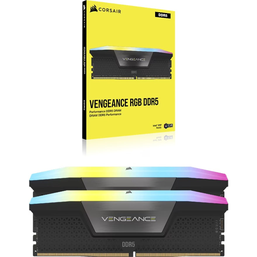 Corsair Corsair Vengeance RGB 64GB (2x32GB), DDR5-6000, CL40, 1.35V, XMP 3.0, RGB, UDIMM, Aluminum Heatspreader, Intel 700/80