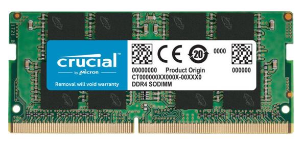 Crucial 16GB (1x16GB) DDR4 SODIMM 3200MHz CL22 1.2V Single Ranked Notebook Laptop Memory RAM