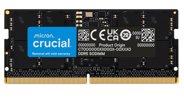 Crucial 16GB (1x16GB) DDR5 SODIMM 5600MHz CL46 Notebook Laptop Memory Tray Version ~CT16G48C40S5