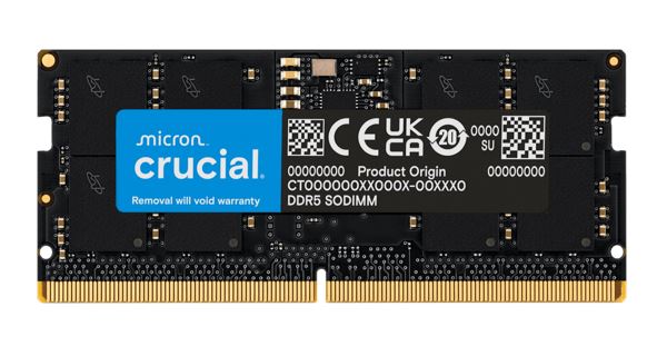 Crucial 64GB (1x64GB) DDR5 SODIMM 5600MHz CL46 Notebook Laptop Memory Tray