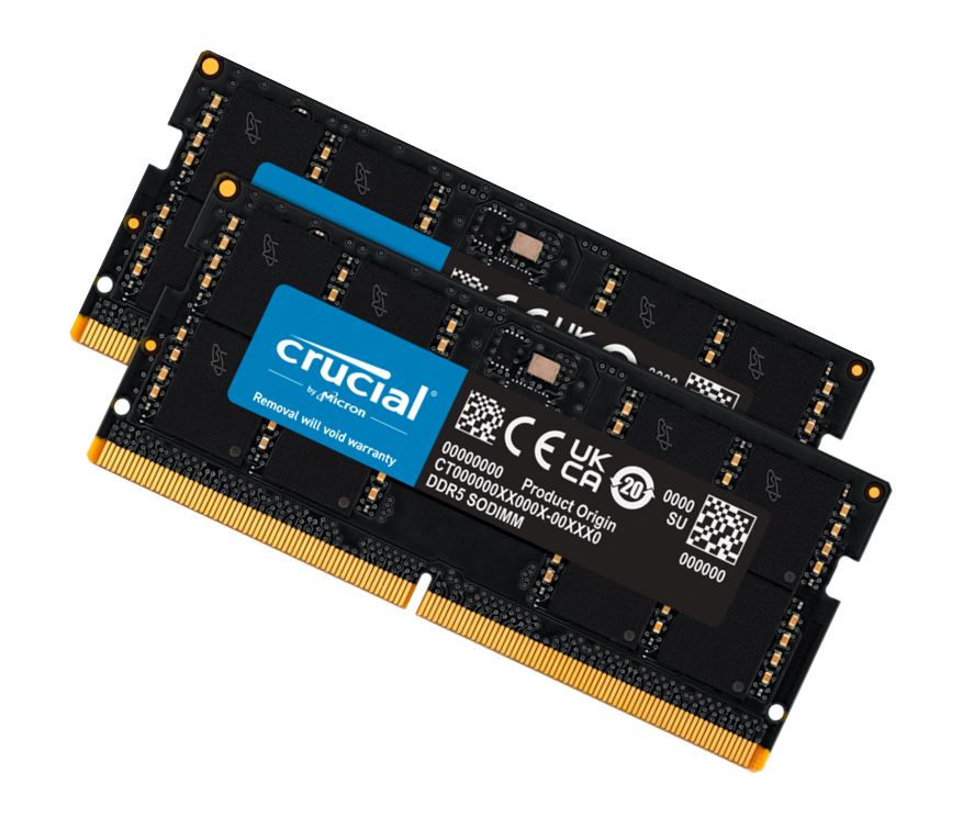 Micron (Crucial) Crucial 64GB (2x32GB) DDR5 SODIMM 4800MHz C40 1.1V Notebook Laptop Memory