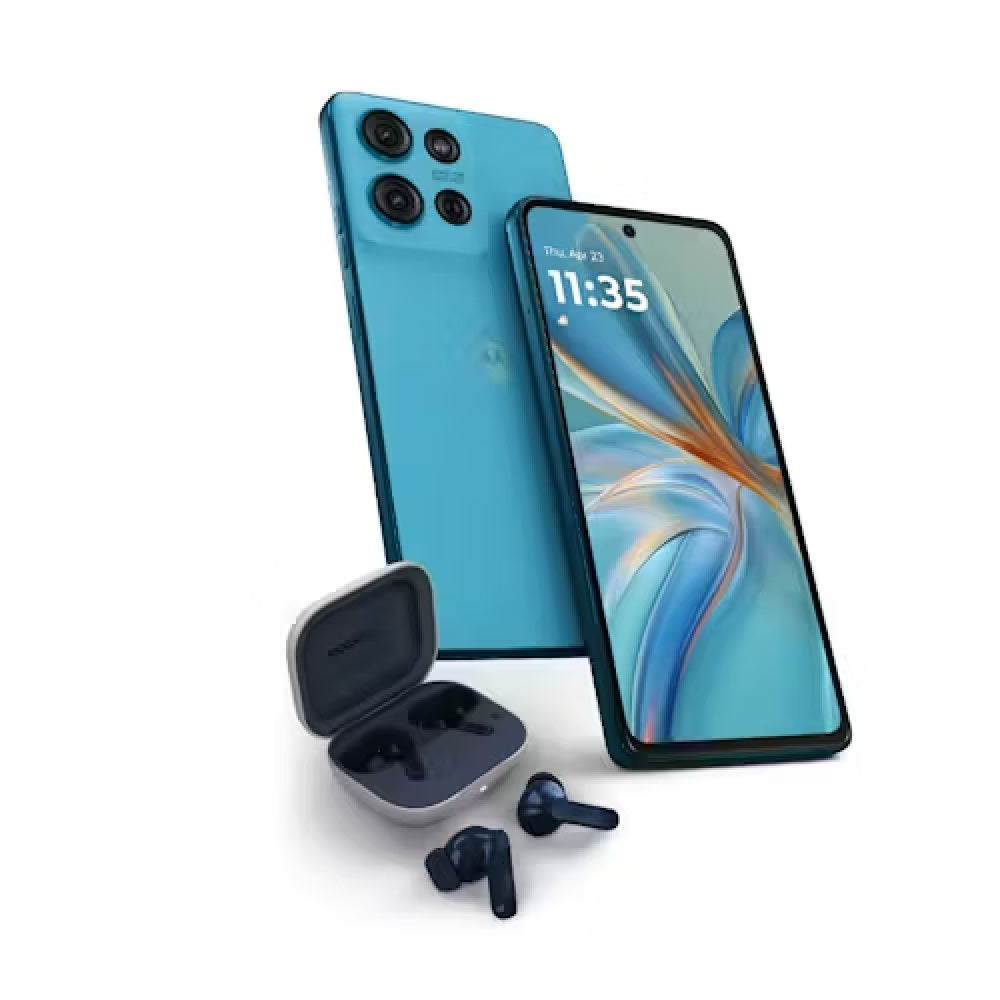 Motorola Moto G75 5G 256GB w Moto Buds - Aqua Blue*AU STOCK*, 6.8", Full HD+, 120Hz, 8GB/256GB, 50MP/16MP, Single+ eSIM, 5000mAh, 2 Years Warranty