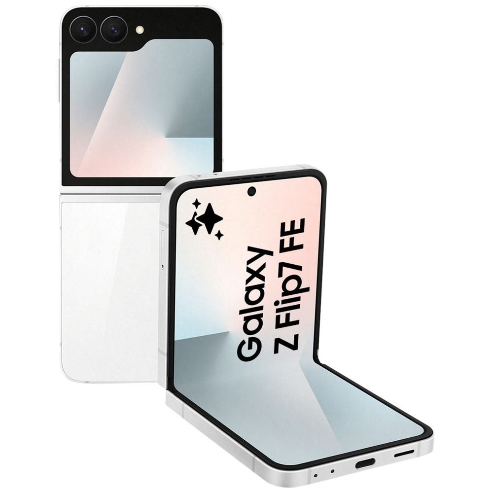 Samsung Galaxy Z Flip7 FE 5G 128GB - White *AU STOCK*, 6.7", Full HD+, 120Hz, 8GB/128GB, 50MP/10MP, Single+ eSIM, 4000mAh, 2 Years Warranty