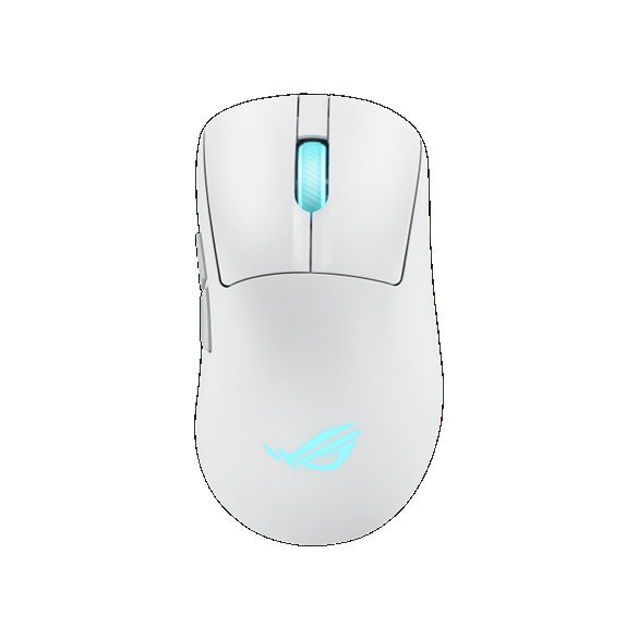 ASUS ROG Keris II Origin Gaming Mouse Moonlight White, ROG Micro Switch II, USB/Bluetooth/RF 2.4GHz, 8000 Hz, AURA Sync, 2 m paracord