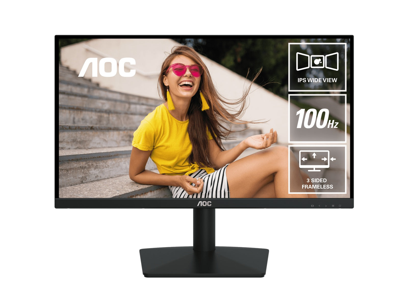 AOC AOC 23.8" IPS. 1920 × 1080 FHD, 100Hz, 8ms GtG (bw), HDMI 1.4 x1,VGA x1, Adaptive Sync.IPS Monitor  Replace 24B20JH2 (LS)