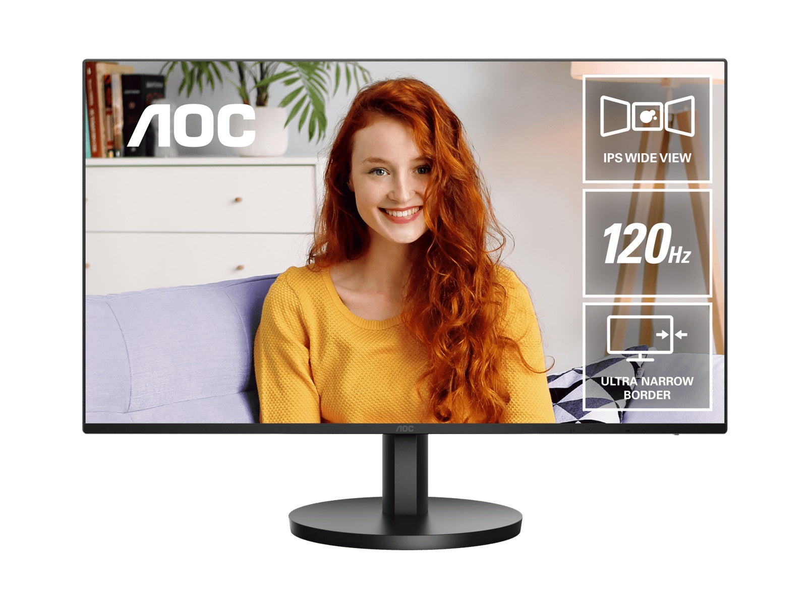 AOC AOC 23.8" IPS 1ms 120hz, Ultra Slim, Speakers, Flicker Free, FHD 1920×1080@100Hz – HDMI, 1920×1080@60Hz – VGA. VESA 100 x
