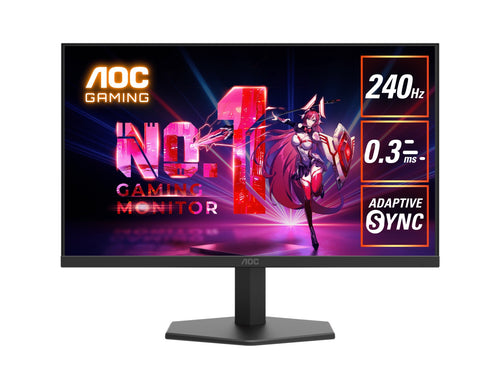 AOC AOC 23.8" IPS 1920 × 1080 FHD, 240Hz, HDR10, 0.3ms,Adaptive Sync,HDMI 2.0 × 1, DisplayPort 1.4 × 1, Gaming Monitor (LS)