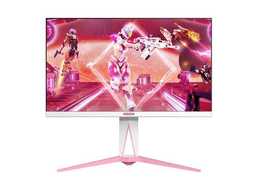 AOC AOC AGON 27" QHD Gaming Monitor – 170Hz QHD IPS, 1ms GtG, 1.07B colors, Delta E<2, HDMI 2.0, DP 1.4, USB hub, pink  white