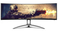 AOC AOC 49" Curved 1800R, 5120X1440 DQHD, 32:9, Adaptive Sync, HDR 400,1ms, 165Hz ,3x HDMI,1x DP,USB-C , Speaker, HAS, KVM ul