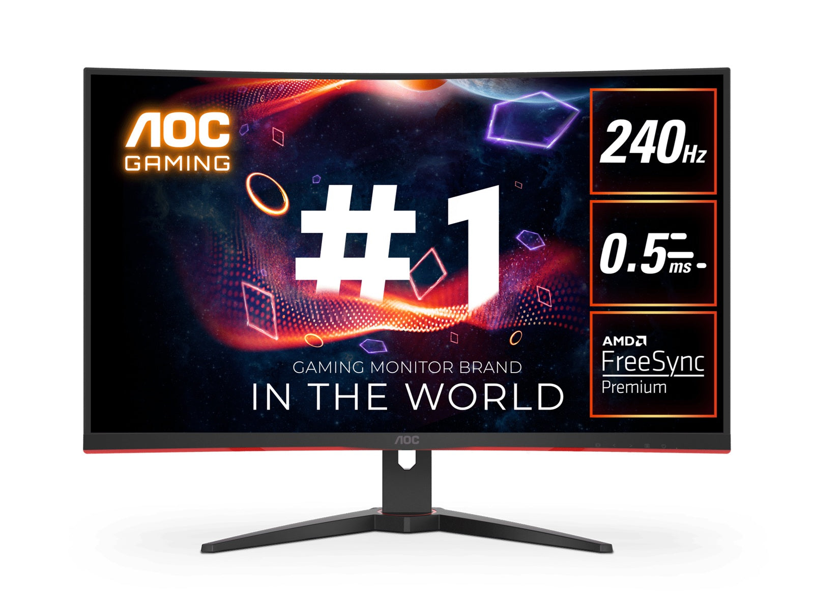 AOC AOC 31.5" Curved Monitor (C32G2ZE) – FHD 240Hz VA, 0.5ms, 1500R curve, 123% sRGB, DP 1.2, HDMI 2.0, Delta E<2, tilt adjus
