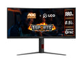 AOC AOC 34" WQHD Curved Monitor – 3440×1440@180Hz, 0.5ms MPRT, 1500R VA, 120% sRGB, DP 1.4, HDMI 2.0, Delta E<2, tilt/swivel/