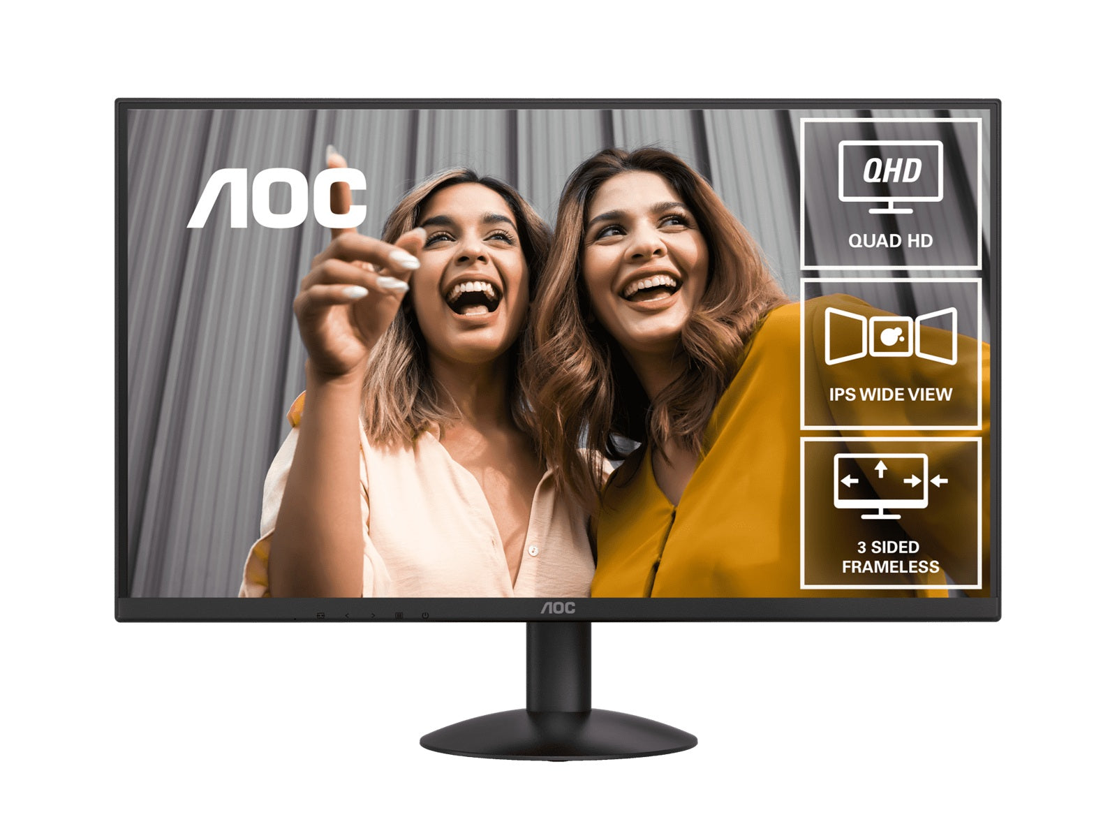 AOC AOC 27" IPS Q27B30E: 2560×1440 @ 75Hz, 4ms GtG, 300 nits brightness, sRGB 118%, HDMI 1.4  DP 1.4, tilt stand, 100mm VESA,