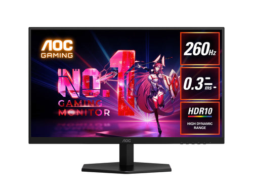 AOC AOC 27" 260Hz Gaming Monitor : Fast IPS panel, 2560×1440 @ 260Hz, 0.3ms MPRT, 120% sRGB, 98.5% DCI-P3, 300 nits, DP  HDMI