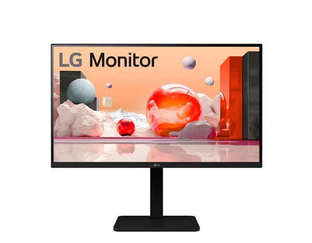 LG 27” Full HD IPS Monitor – 1920×1080, 100 Hz, built‑in power  speakers, versatile stand (tilt/height/swivel/pivot), Reader Mode  Flicker Safe