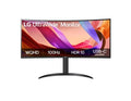 LG 34' UltraWide™ 100Hz WQHD Curved (1800R) Monitor, 3440x1440, 3-side Virtually Borderless Design, sRGB 99%, HDR10, USB-C 65W PD