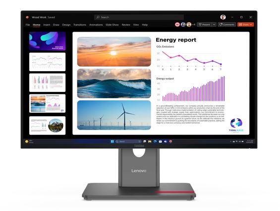 LENOVO ThinkVision P24Q-40 23.8"/24" QHD USB-C Docking Monitor 2K 2560x1440 16:9 IPS Height Adjustable Tilt Swivel Pivot DP HDMI USB-C Hub VESA