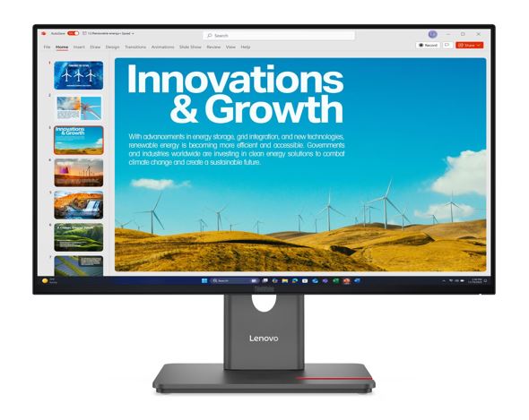 Lenovo ThinkVision P24qd-40 23.8" 24" 24" QHD IPS Monitor 2K 2560x1440 16:9 Height Adjustable Tilt Swivel Pivot HDMI DP1.4 DP 4xUSB3.2 Hub Etherne 3yr
