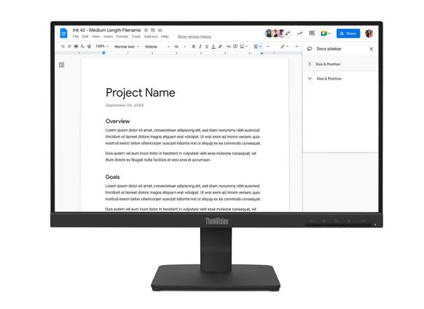 LENOVO ThinkVision S22-4E 21.5" FHD IPS Monitor 1920x1080 100Hz 16:9 4ms Anti-Glare Titl VGA HDMI VESA 3yr wty Black