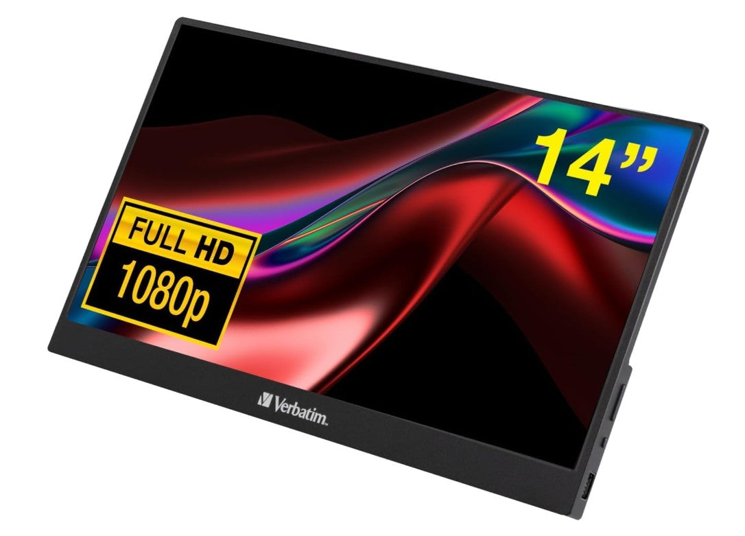 Verbatim 14" IPS FHD 1920x1080 - HDR, 60Hz HDMI USB-C Capacitive Touch Panel Portable Monitor