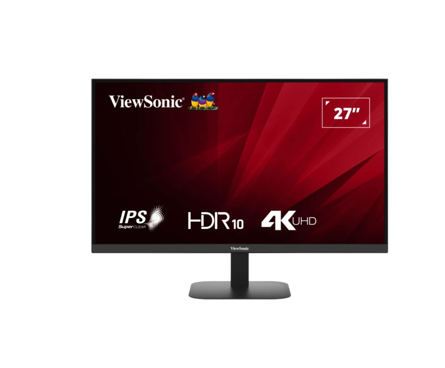 ViewSonic 27" 4K 3840 x 2160 SuperClear IPS, HDR10, 2x HDMI and DP x1, Eye Pro Tech.Seamless, VESA 75, Eco Mode, Joy Key rear, Office Monitor,3YARW