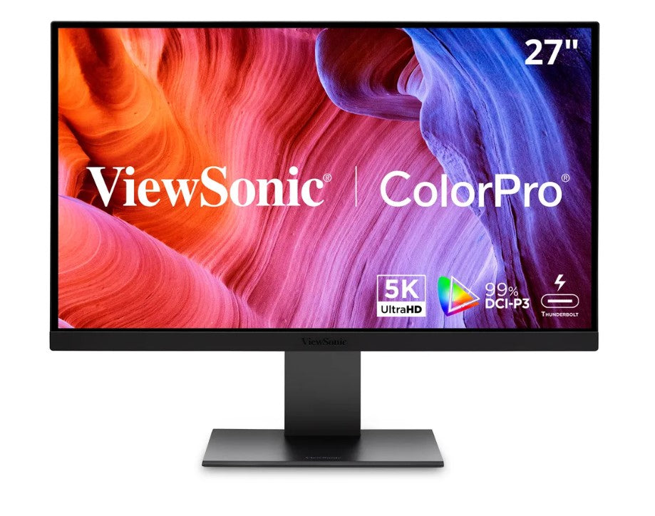 ViewSonic VP2788-5K - 27" ColorPro 5K 218PPI Mac / PC Monitor, 100W Thunderbolt 4, USB C, 99% DCI-P3 Colour Gamut, Colour Accuracy (Delta E<2), 3YARW