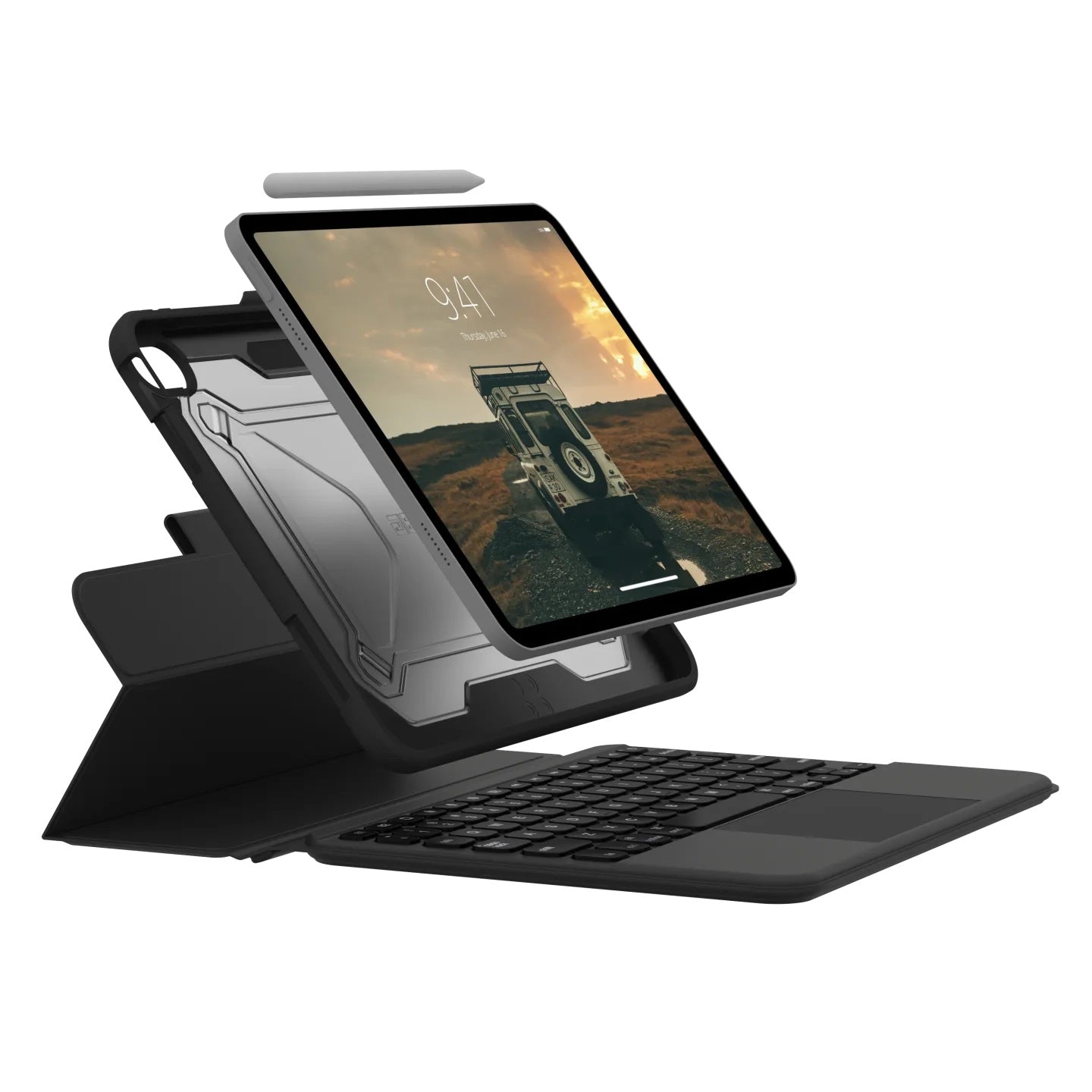 UAG Apple iPad (11.0") 11th Gen (A16) / iPad 10th Gen (10.9") Bluetooth Keyboard with Trackpad  Backlit Keys Rugged Case-Black /Ash - 1 Year Warr