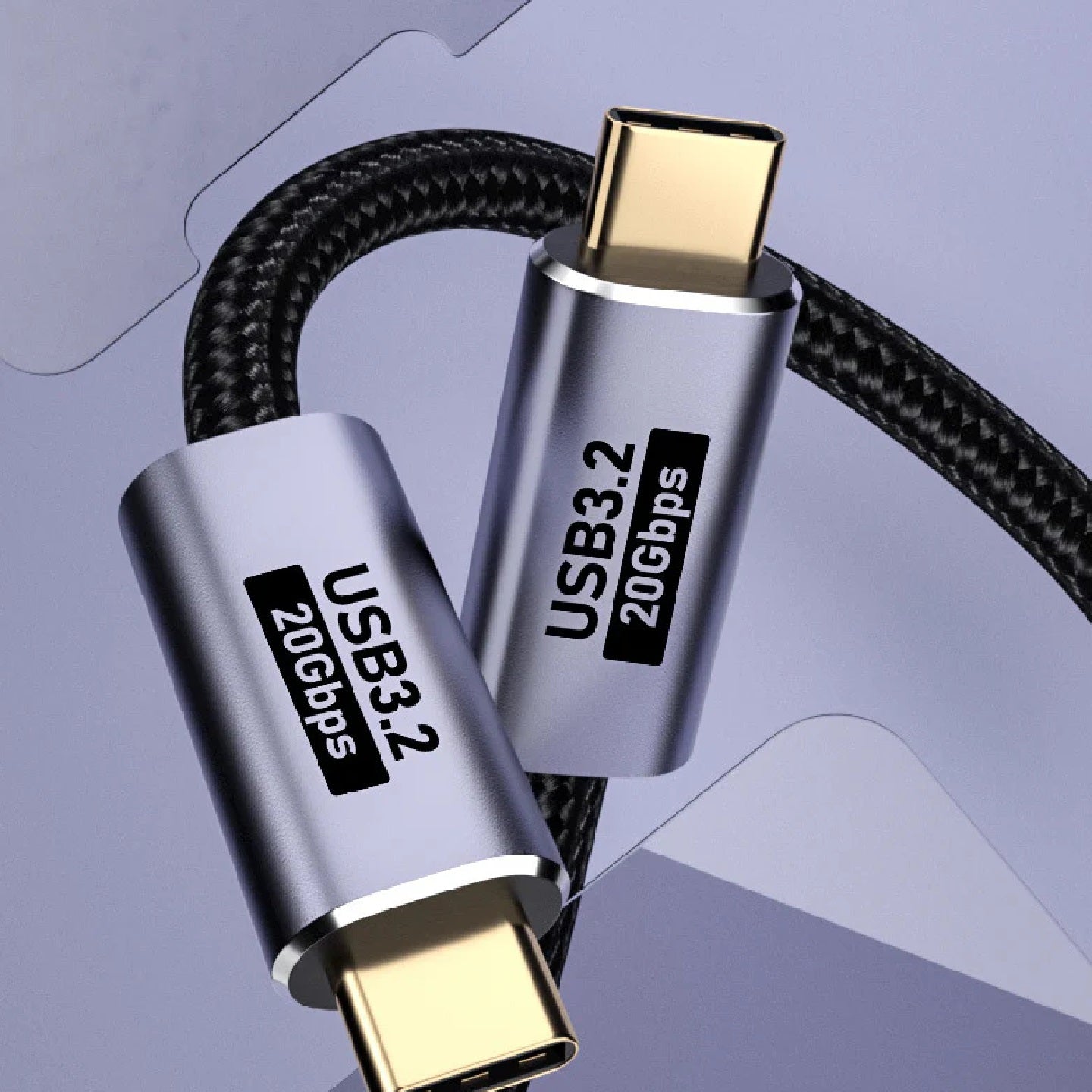 USP BoostUp Cafule Braided USB-C to USB-C (3.2 Gen2) Charge  Video Cable (2M) - Black, 5A/100W PD, 20Gbps, 8K/60Hz,Apple, Samsung, 2 Years Warranty