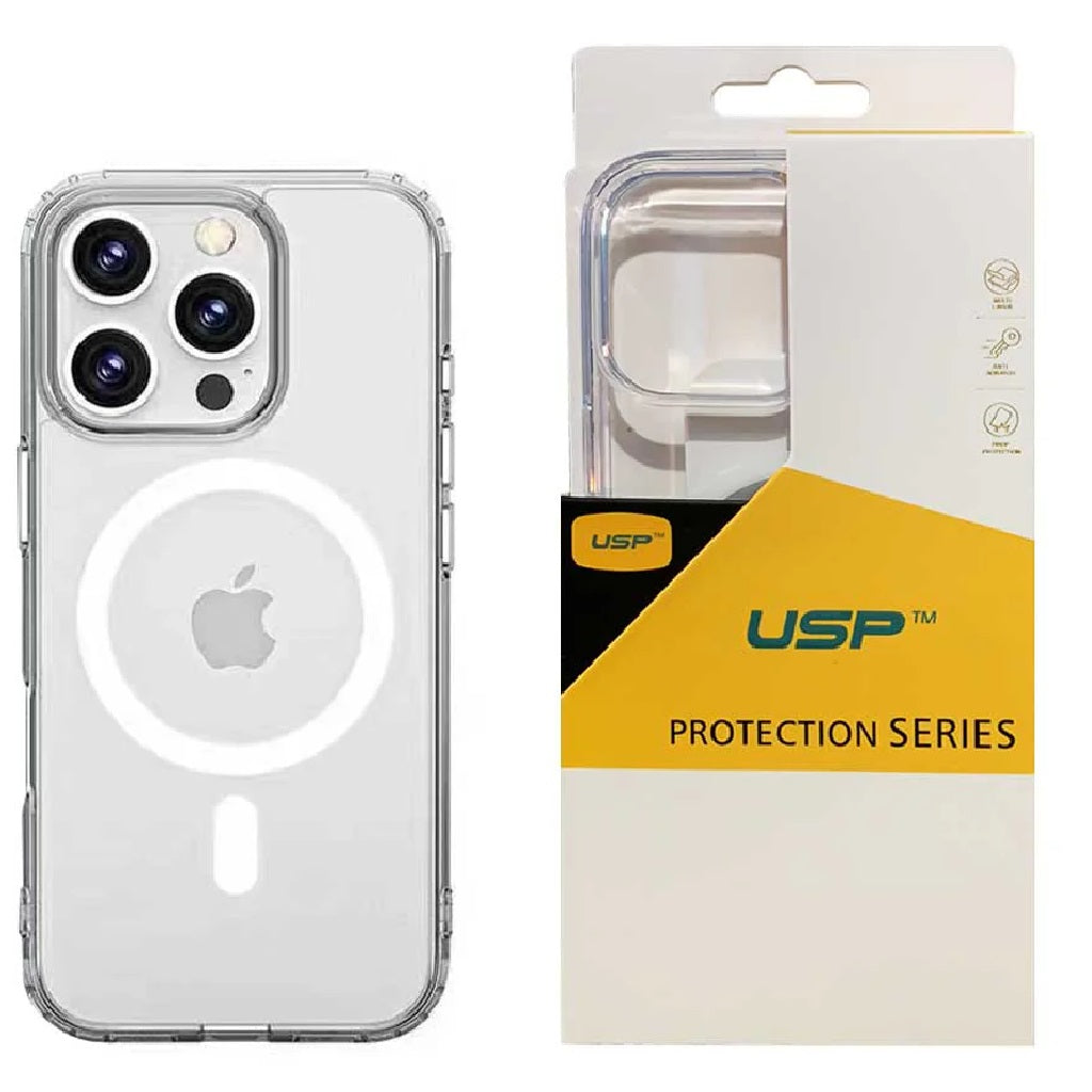 USP Apple iPhone 16 Pro (6.3") Clear Rock Shockproof Case with MagSafe - Ultra-Thin, Lightweight, Non-Slip, Strong, 10 Years Warranty