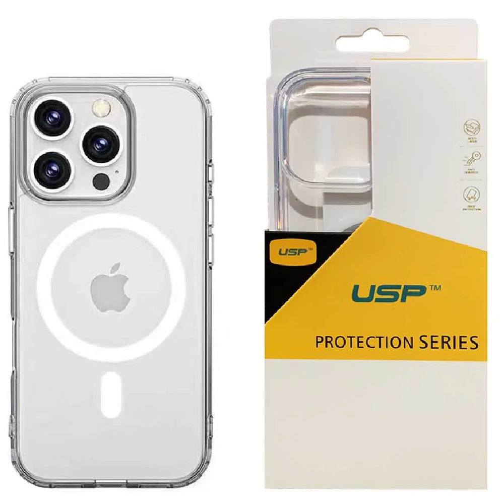 USP Apple iPhone 16 Pro Max (6.9") Clear Rock Shockproof Case with MagSafe - Ultra-Thin, Lightweight, Non-Slip, Strong, 10 Years Warranty