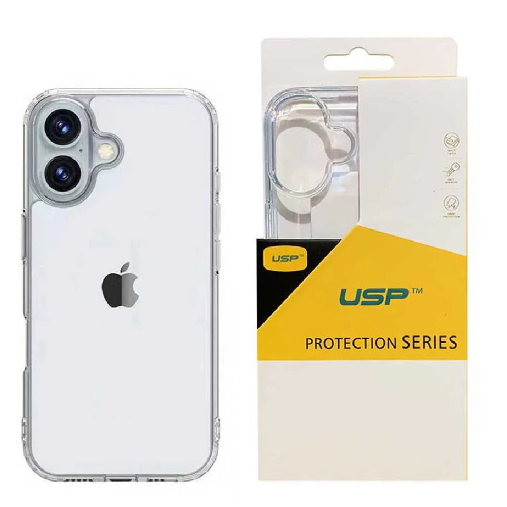 USP Apple iPhone 16 Plus (6.7") Clear Rock Shockproof Case - Ultra-Thin, Lightweight, Non-Slip, Multi-Layer, Strong Materials, 10 Years Warranty