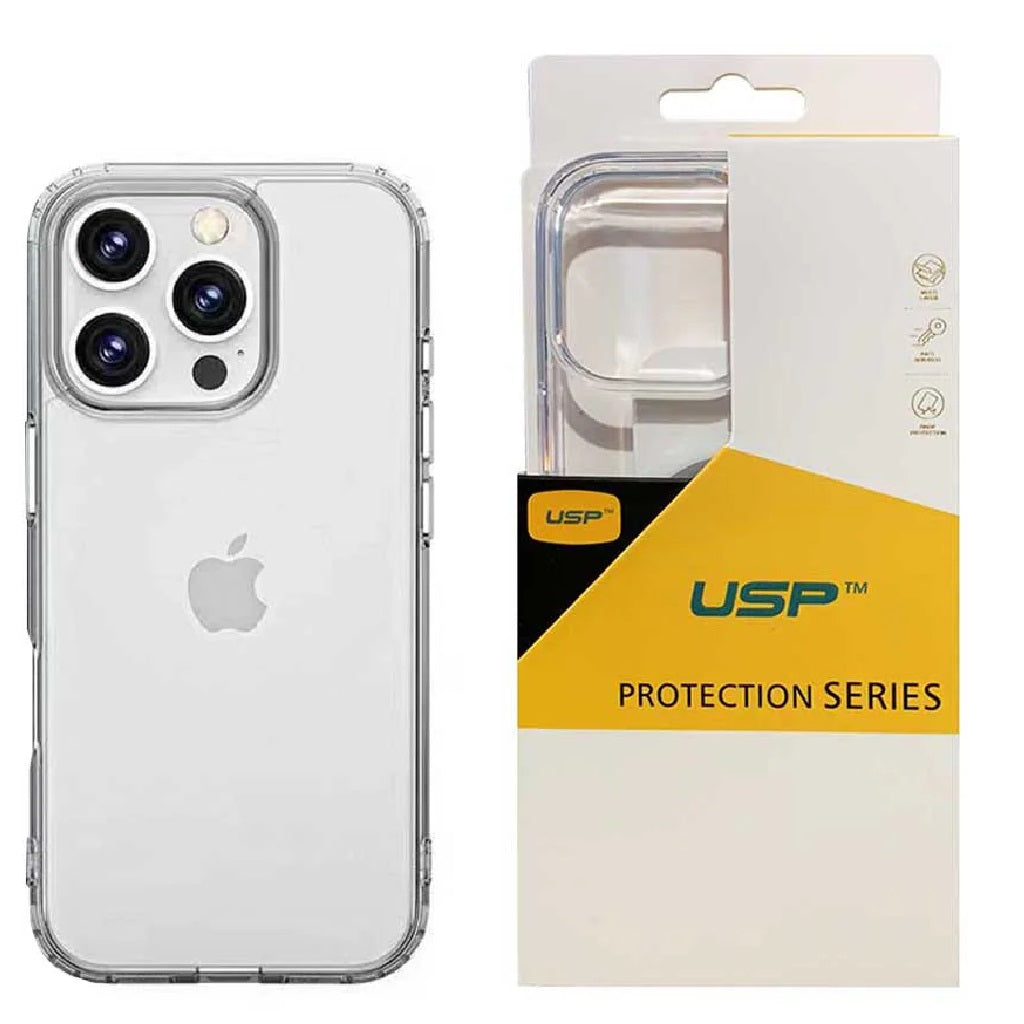 USP Apple iPhone 16 Pro Max (6.9") Clear Rock Shockproof Case - Ultra-Thin, Lightweight, Non-Slip, Multi-Layer, Strong Materials, 10 Years Warranty
