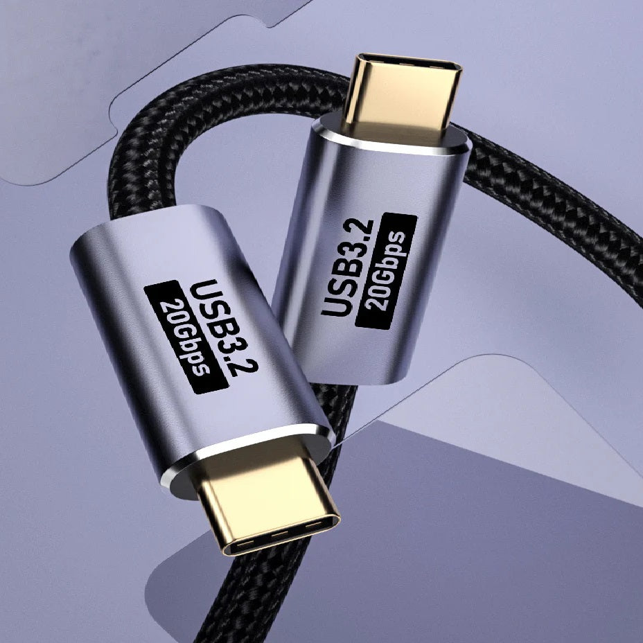 USP BoostUp Cafule Braided USB-C to USB-C (3.2 Gen2) Charge  Video Cable (1.5M) - Black, 5A/100W PD, 20Gbps, 8K/60Hz, Best for Laptop, Apple, Samsung