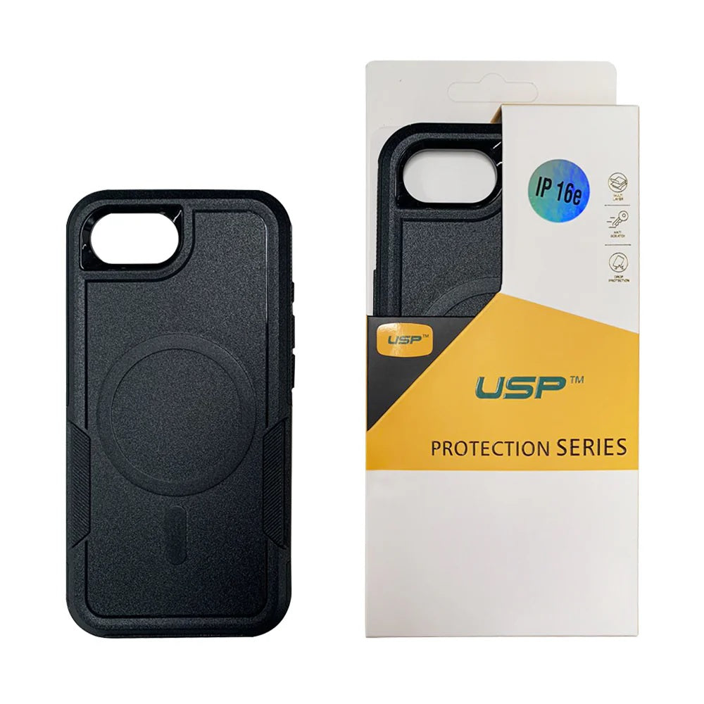 USP Apple iPhone 17e /  iPhone 16e Armor Light Case with MagSafe Black - Two Tough Layers, No Slip Grippy Edges, DropProof , 3 Years Warranty