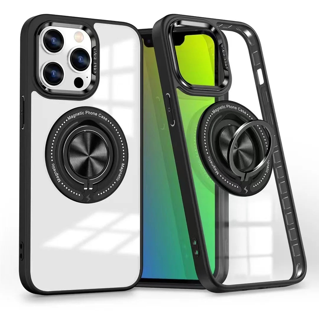 USP Apple iPhone 17 (6.3") MagSafe Case with Ring Holder Black - Silicone Bumper, Drop Resistance, Scratch Protection, Durable, 3 Years Warranty