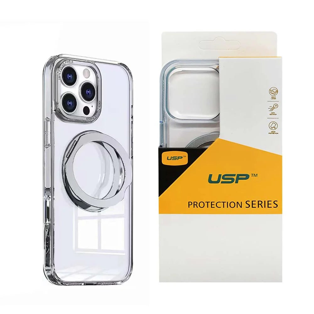 USP Apple iPhone 17 (6.3") Clear Case with MagSafe - Crystal Clear, 360° Rotatable Ring-Stand, Scratch Resistant, Lightweight, 3 Years Warranty