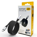 USP Braided HyperLink USB-C to USB-C (1M) Magnetic Cable - Black, Charge & Connect,Digital Display,140W PD, 5 Years Warranty