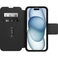OtterBox Strada MagSafe Apple iPhone 15 Plus (6.7") Case Shadow (Black) - (77-93564), DROP+ 3X Military Standard,Leather Folio Cover,7 Years Warranty