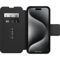 OtterBox Strada MagSafe Apple iPhone 15 Pro Max (6.7") Case Shadow (Black)-(77-93568),DROP+ 3X Military Standard,Leather Folio Cover,7 Years Warranty