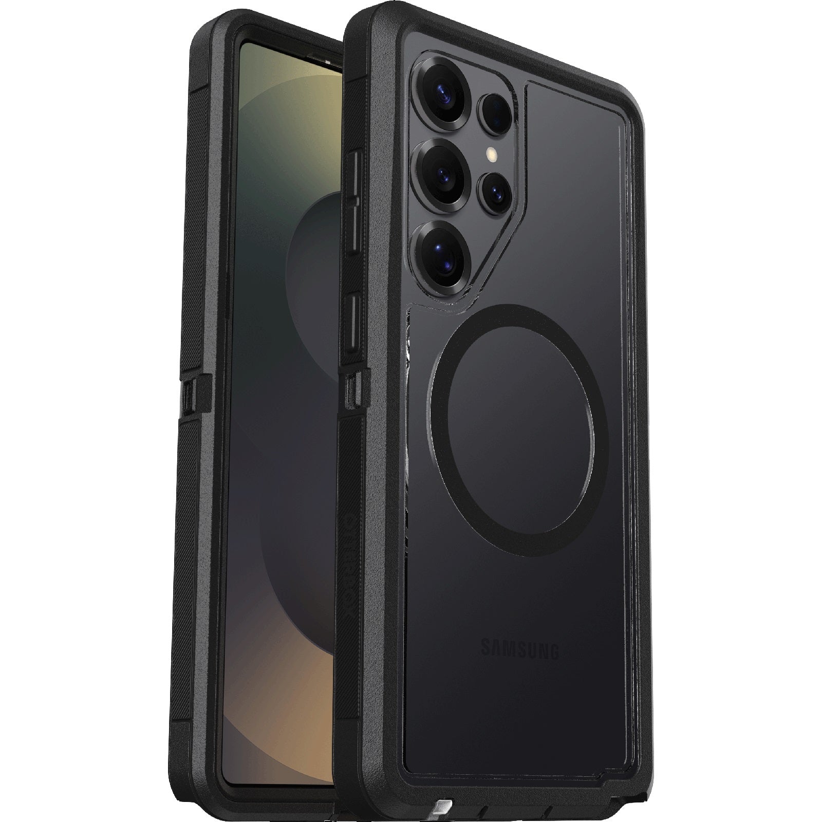 OtterBox Defender XT Clear Magnet Samsung Galaxy S25 Ultra 5G (6.9") Case Dark Side Clear/Black-(77-97584),DROP+ 7X Military Standard,7 Years Warranty