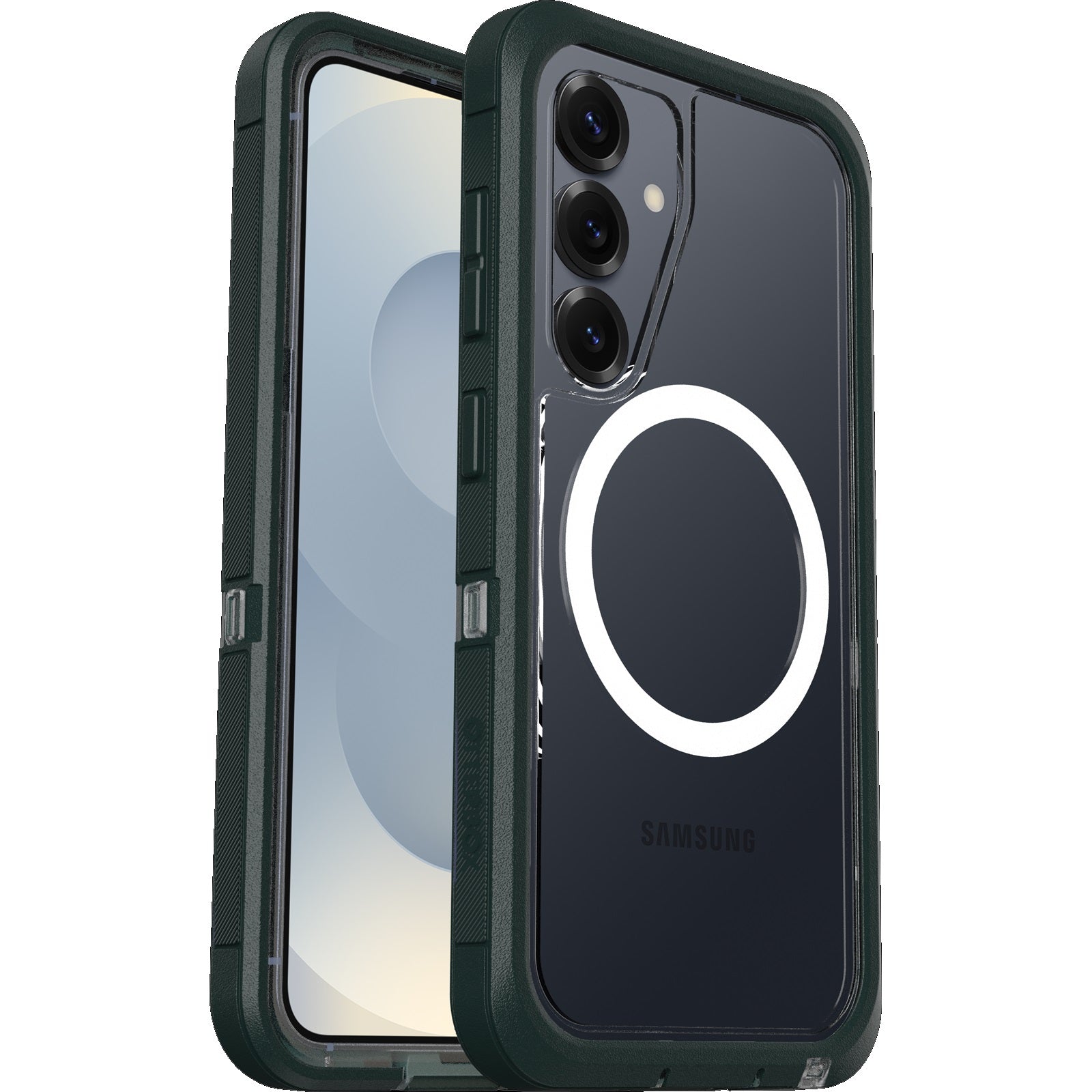 OtterBox Defender XT Clear Magnets Samsung Galaxy S25 5G (6.2") Case Sagebrush (Green) - (77-97870), DROP+ 7X Military Standard, 7 Years Warranty
