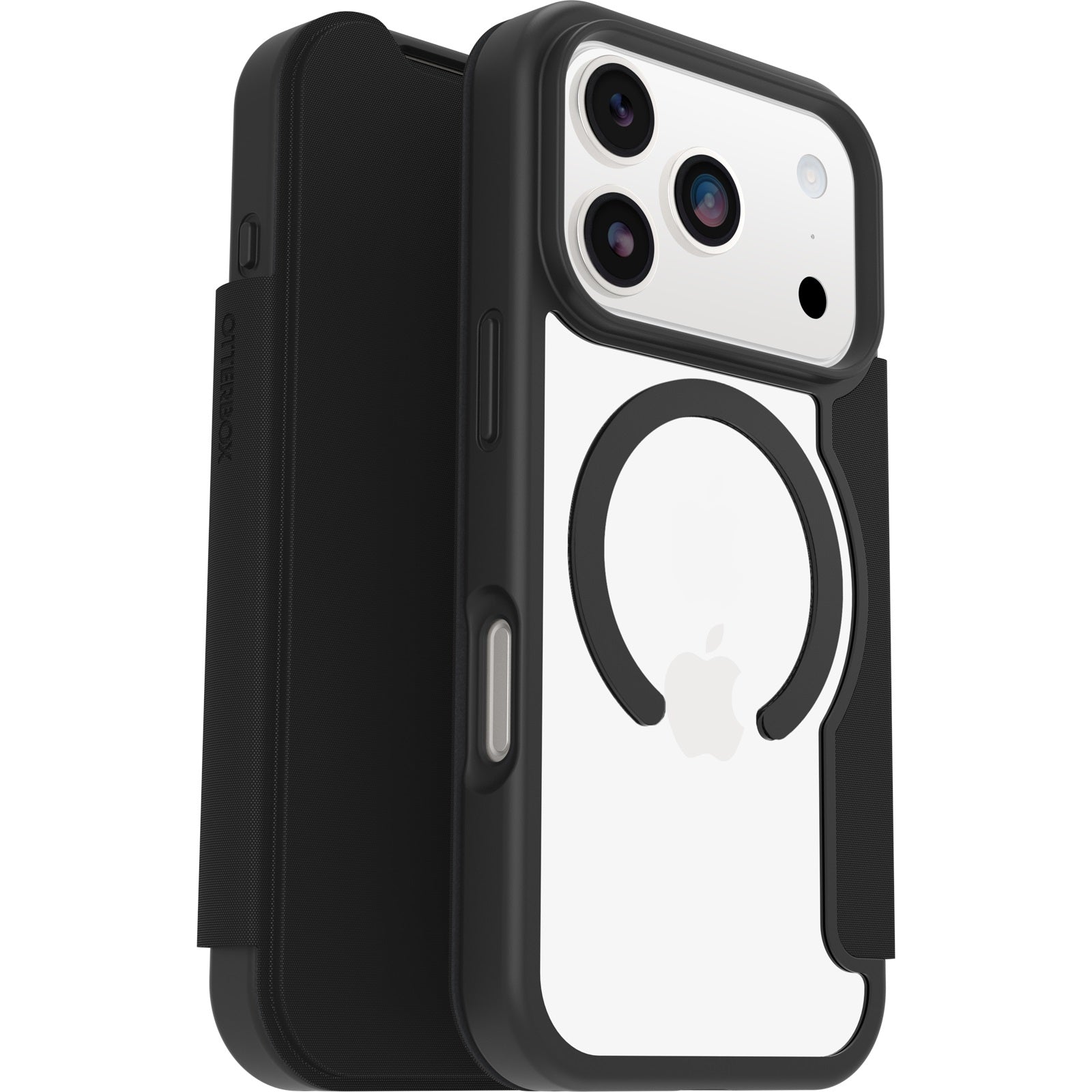 OtterBox React Folio MagSafe Apple iPhone 17 Pro Max (6.9") Case Black Crystal (Clear/Black) - (77-98589), DROP+ Military Standard, 7 Years Warranty