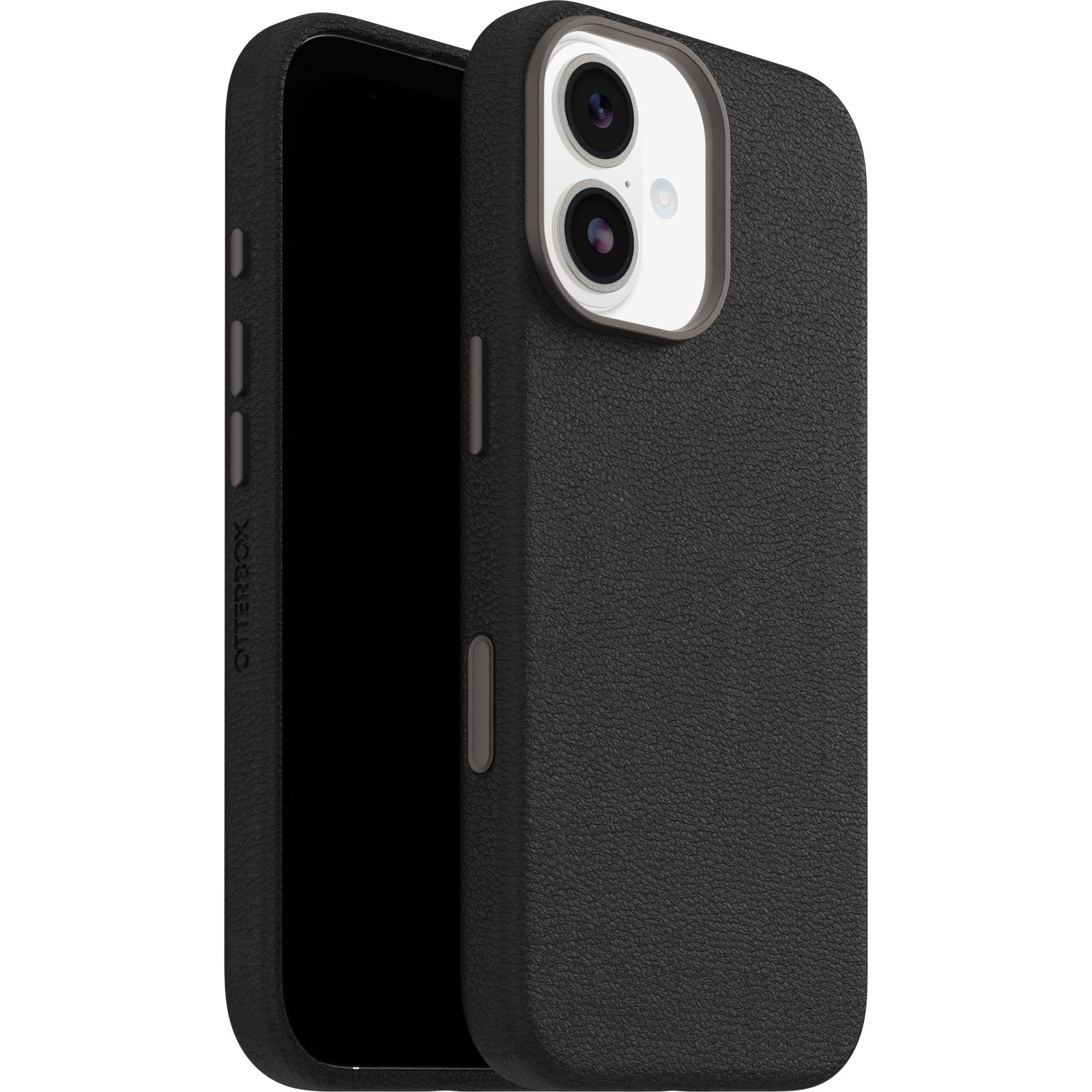 OtterBox Symmetry Cactus Leather MagSafe Apple iPhone 17 (6.3") Case Noir Ash (Black) - (77-99013), DROP+ 3X Military Standard, 7 Years Warranty