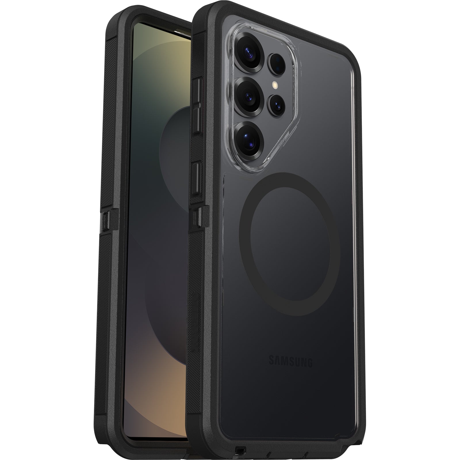OtterBox Defender Pro XT Clear Samsung Galaxy S26 Ultra 5G (6.9") Case Dark Side (Clear/Black) -(77-99896),DROP+ 7X Military Standard,7 Years Warranty