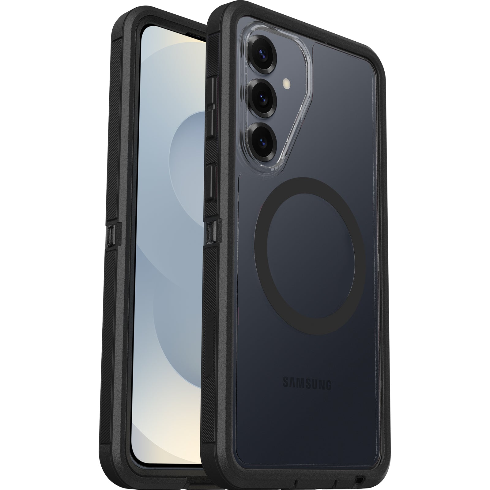 OtterBox Defender Pro XT Clear Samsung Galaxy S26+ 5G (6.7") Case Dark Side (Clear/Black) - (77-99897), DROP+ 7X Military Standard, 7 Years Warranty