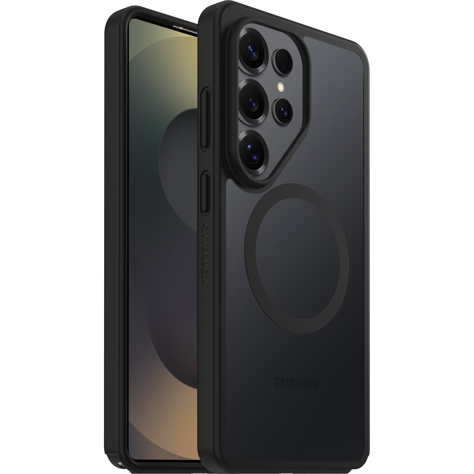 OtterBox React Magnets Samsung Galaxy S26 Ultra 5G (6.9") Case Black Crystal (Clear/Black) - (77-99937),DROP+ Military Standard, 7 Years Warranty